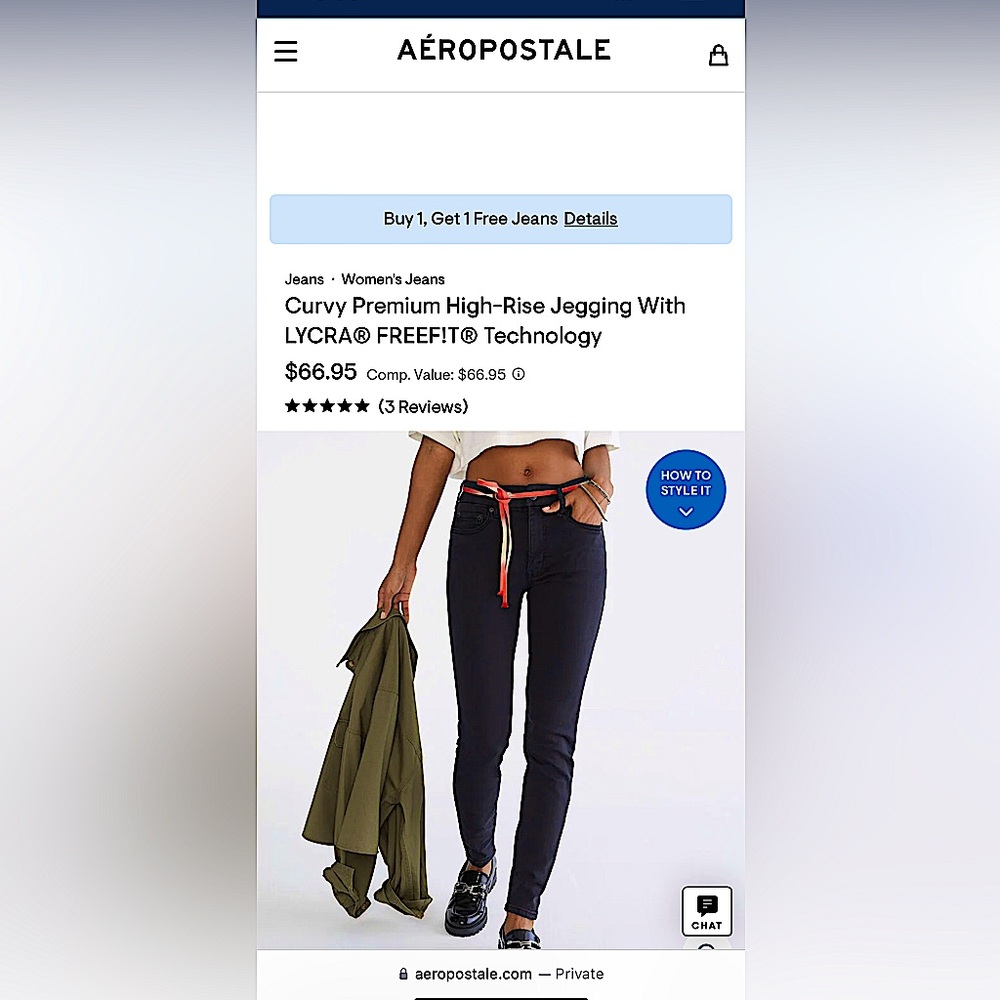 Aeropostale High Rise Curvy Jegging